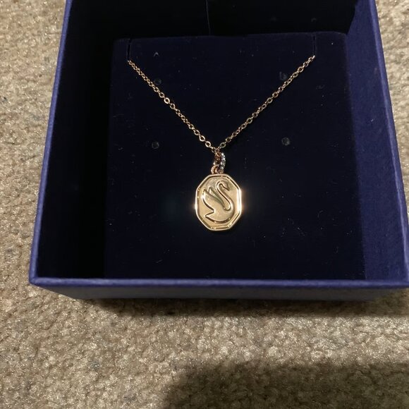 Swarovski Swan Signum Pendant Necklace - Rose Gold Tone Plated (New) - Picture 7 of 9